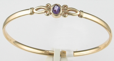 9ct Gold Bangle with Amethyst M90543  SOLD 1
